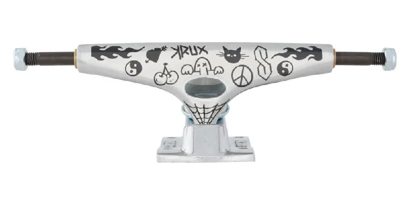 Skateboard Trucks with Recycled Materials for Eco-Friendly Skating-Krux Skateboard Trucks K5 Doodle Standard Silver - 8.25"