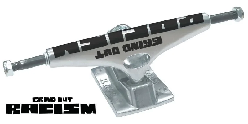 Skateboard Trucks with High-Tensile Strength-Krux Skateboard Trucks K5 Grind Out Racism DLK Std Silver - 7.6"