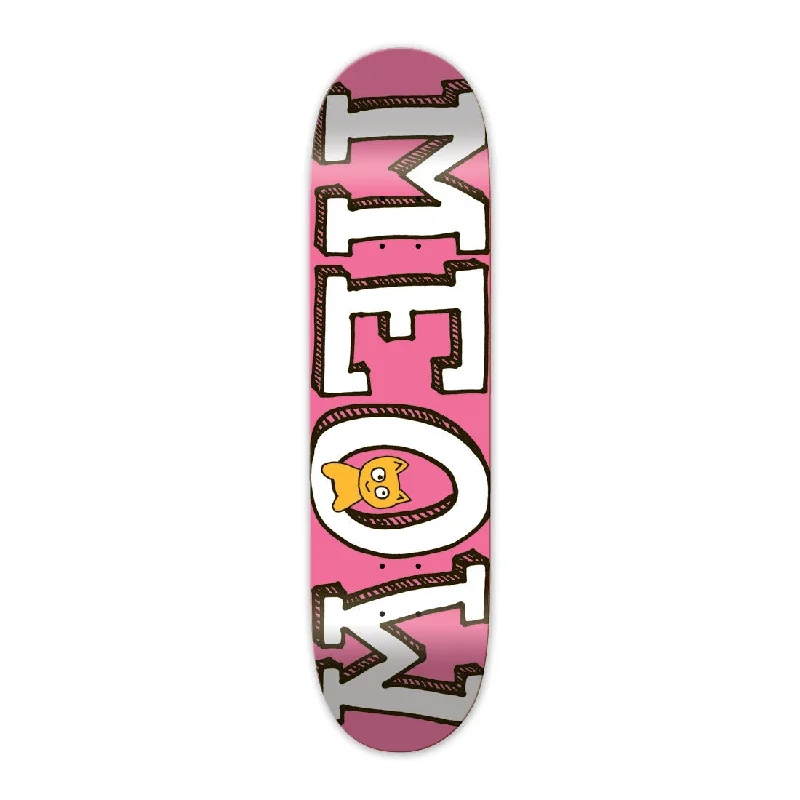 Skateboard Deck with High-grip Coating-Logo Deck [Pink]