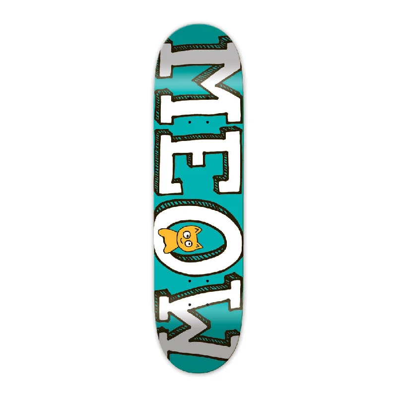 Skateboard Deck with Extra Grip-Logo Deck [Teal]