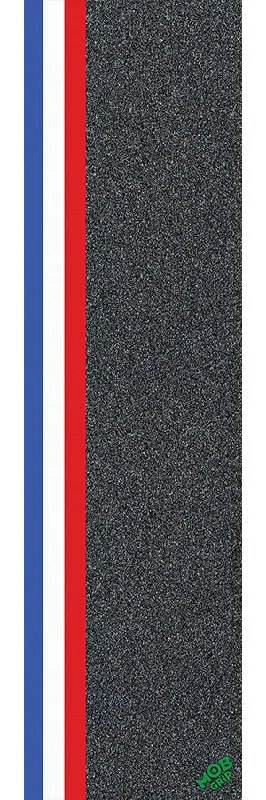 Skateboard Grip Tape with Strong Hold-MOB - 9in x 33in Stripe Strip Blue/White/Red Sheet - Skateboard Grip Tape