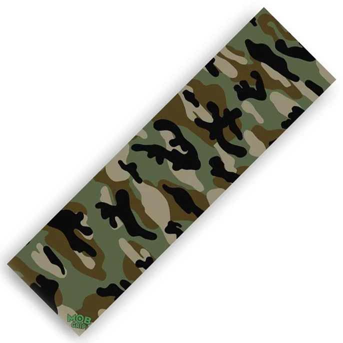 Skateboard Grip Tape with Low Maintenance-Mob Camo Grip Tape Green