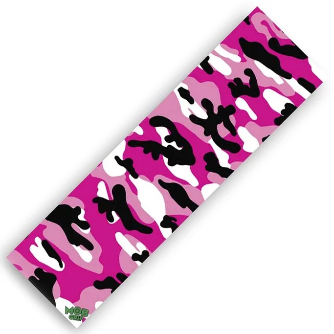 Skateboard Grip Tape with Premium Grip Surface-Mob Camo Grip Tape Pink