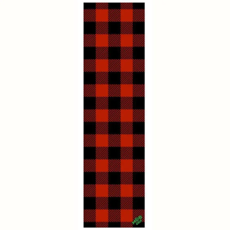 Skateboard Grip Tape for Beginners and Experts-MOB Graphic Griptape Get Plaidical Black Red 9" Wide X 33" Long One Sheet