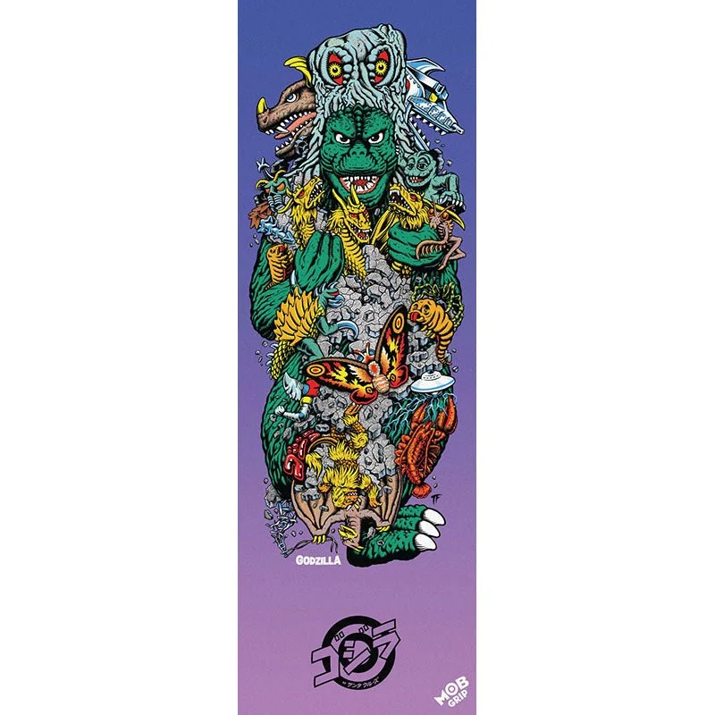 Skateboard Grip Tape for Pro Riders-Mob Grip 11" x 33" Godzilla Kajiu Roskopp Skateboard Grip Tape 1pc