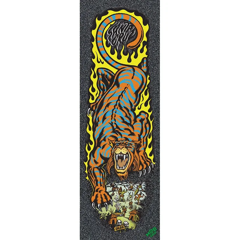 Skateboard Grip Tape for Fast and Easy Control-Mob Grip 11" x 33" Santa Cruz Salba Tiger Graphic Skateboard Grip Tape (#ST-1)