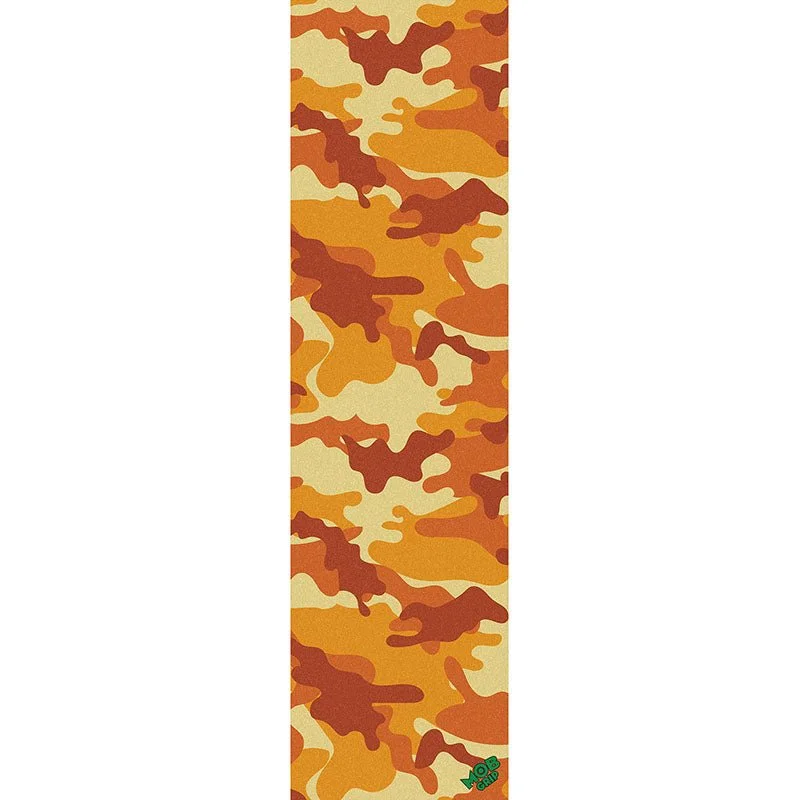 High-Traction Skateboard Grip Tape-Mob Grip 9" x 33" (ORANGE CAMO) Graphic Mob Skateboard Grip Tape