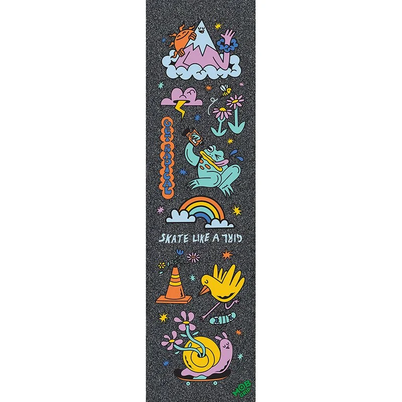 Skateboard Grip Tape with Customizable Length-Mob Grip 9" x 33" Skate Like A Girl Graphic Skateboard Grip Tape (#MG-2)