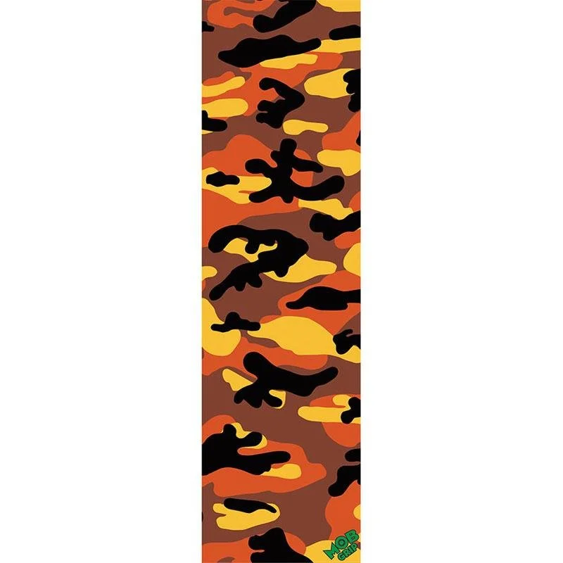 Skateboard Grip Tape for Smooth Landings-Mob Grip 9" x 33" (ORANGE CAMO) Skateboard Grip Tape