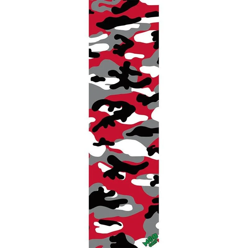 Skateboard Grip Tape with Adjustable Fit-Mob Grip 9" x 33" (RED CAMO) Skateboard Grip Tape