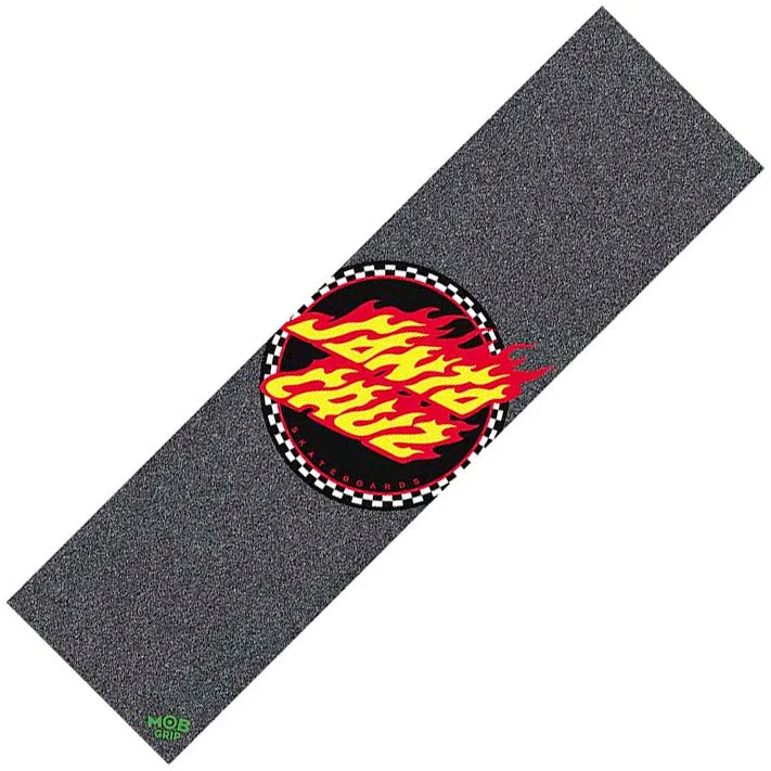 Skateboard Grip Tape with Unique Graphic Design-Mob X Santa Cruz Checker Flame Dot Grip Tape