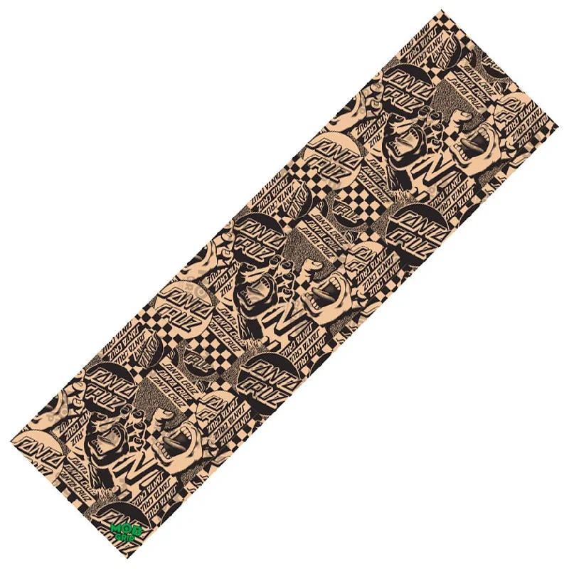 Skateboard Grip Tape for Ultimate Performance-Mob X Santa Cruz Flier Collage Hand Clear Grip Tape