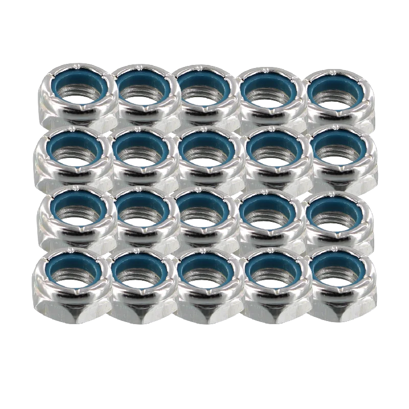 Skateboard Hardware for Secure Skating Experience-Modus 20/Pack Kingpin Nuts Silver