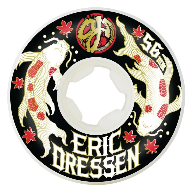 Skateboard Wheels with ABEC-7 Bearings-OJ Elite Hardline Skateboard Wheels Eric Dressen Koi 99a - White