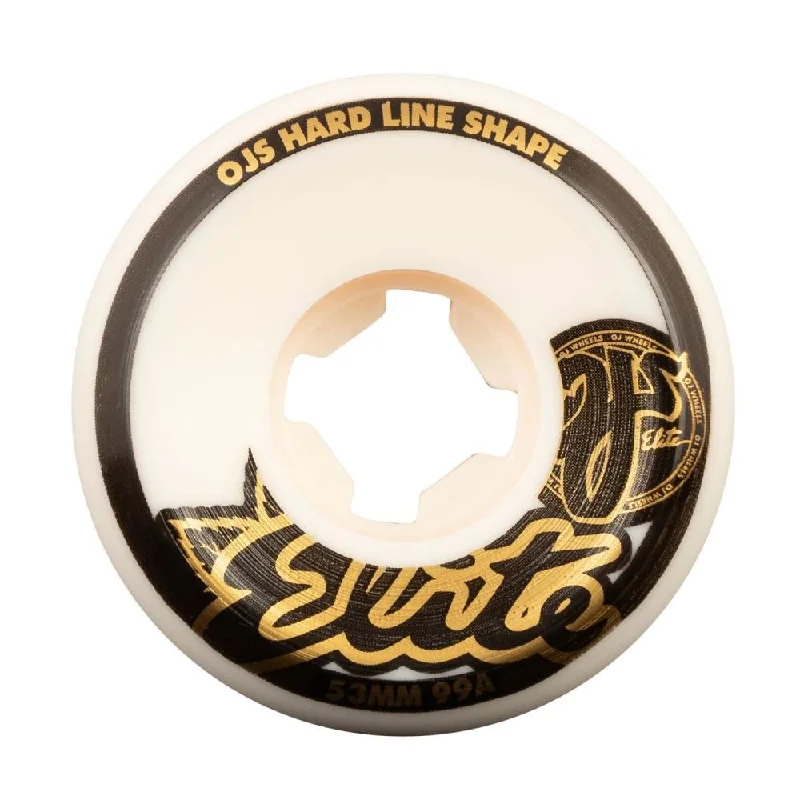 Skateboard Wheels for Easy Maintenance-OJ Elite Skateboard Wheels Elite Hard line 99a - White