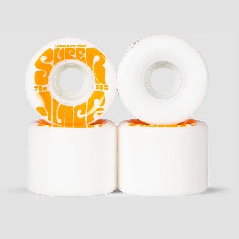 Skateboard Wheels for High-speed Skating-OJ Mini Super Juice White 78a Soft Skateboard Wheels White 55mm