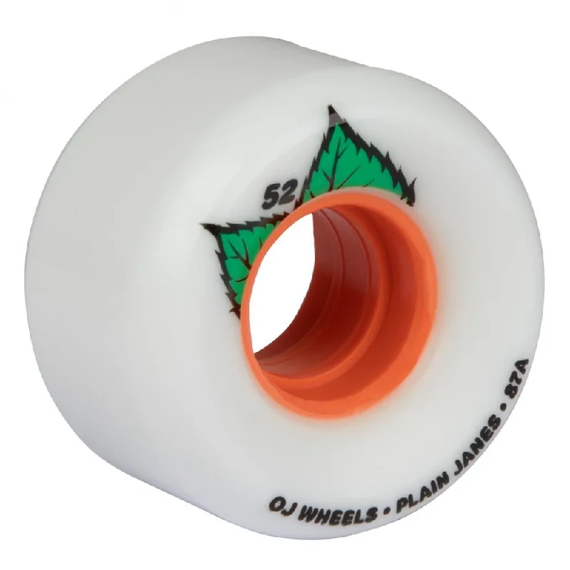 Skateboard Wheels with Professional Finishing-OJ Soft Skateboard Wheels Plain Jane Keyframe 87a - White