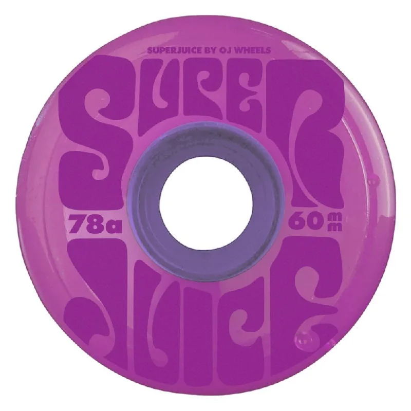 Skateboard Wheels with Bright Neon Colors-OJ Soft Skateboard Wheels Super Juice 78a - Trans Purple