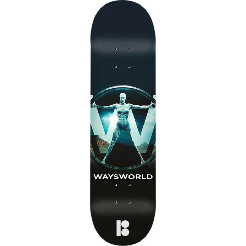 Skateboard Deck for Boardwalk Riding-Plan B Way Waysworld 8.25" Skateboard Deck