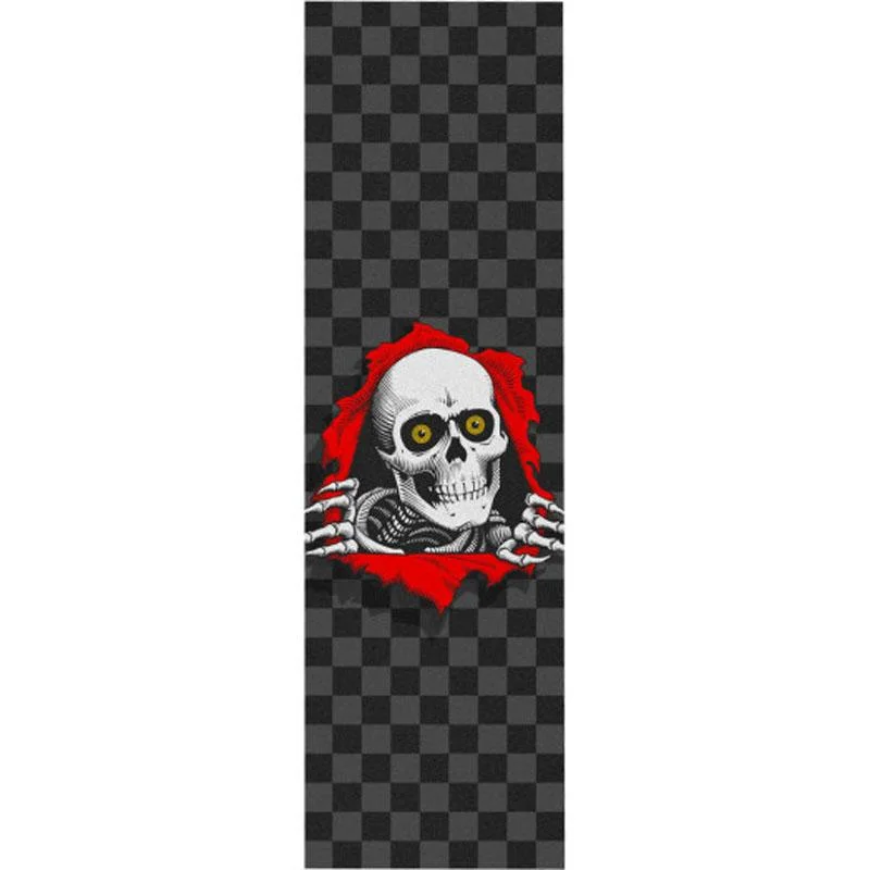 Skateboard Grip Tape with Precise Cut-Out Design-Powell Peralta 9" x 33" Ripper Checker Black Skateboard Grip Tape 1pc