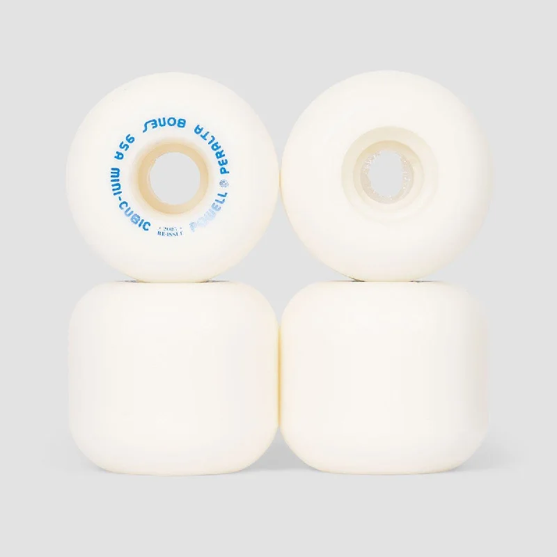 Skateboard Wheels with Soft Formula-Powell Peralta Mini Cubic 95A Skateboard Wheels White 64mm