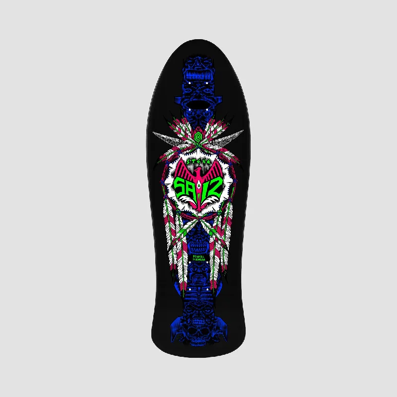 Skateboard Deck with Anti-slip Grip-Powell Peralta Steve Saiz Totem Reissue 282 Skateboard Deck Blacklight- 10"