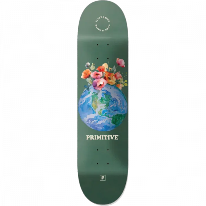 Skateboard Deck for Street and Bowl-Primitive Seed 8.5" Green Skateboard Deck