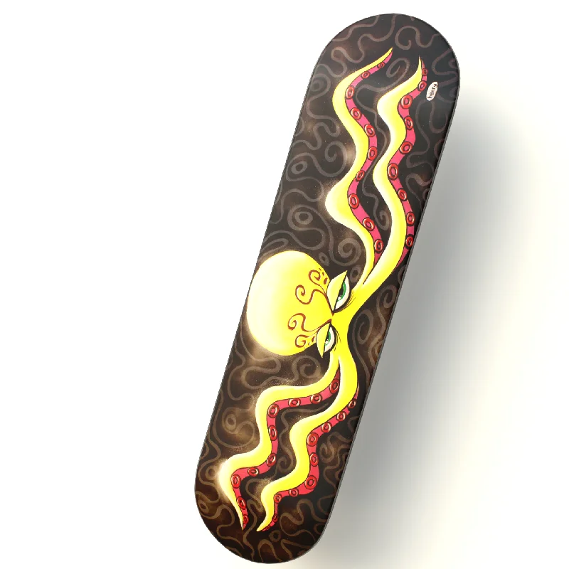 Skateboard Deck with Unique Art Design-"Quadrapus" Skateboard Deck