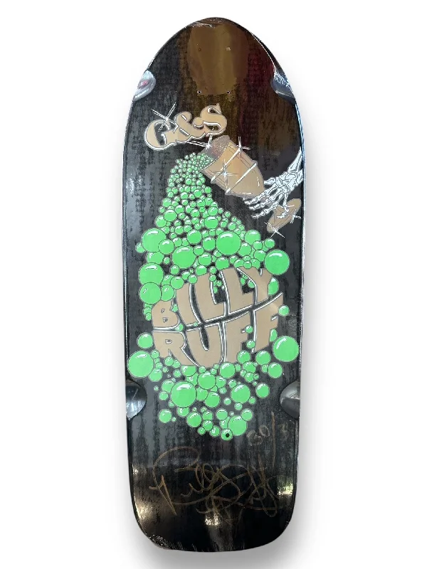 Custom Skateboard Deck for Team Events-RARE: G&S Billy Ruff Chalice Reissue Deck - Black #30 of 30 SIGNED