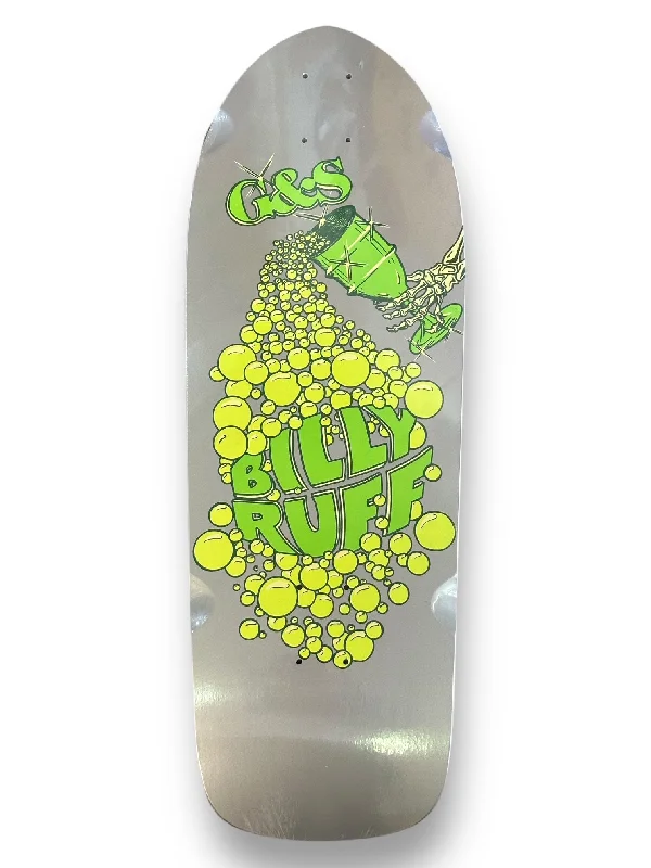 Skateboard Deck with Multiple Plys-RARE: G&S Billy Ruff Chalice Reissue Deck - Silver