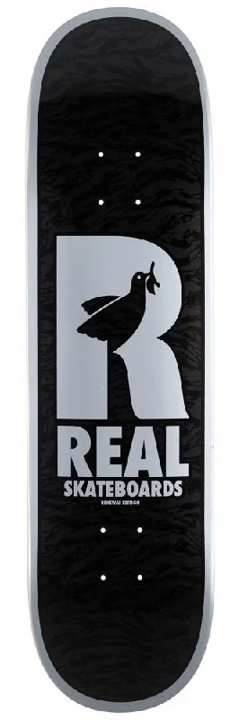 Custom Graphic Skateboard Deck-Real Renewal Doves Black Skateboard Deck - 8.25"