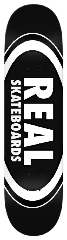 Skateboard Deck for Long Skate Sessions-Real Team Classic Oval Black Skateboard Deck - 8.25"