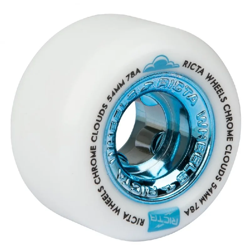 Skateboard Wheels for Comfort and Style-Ricta Skateboard Wheels Chrome Clouds Blue 78a - White