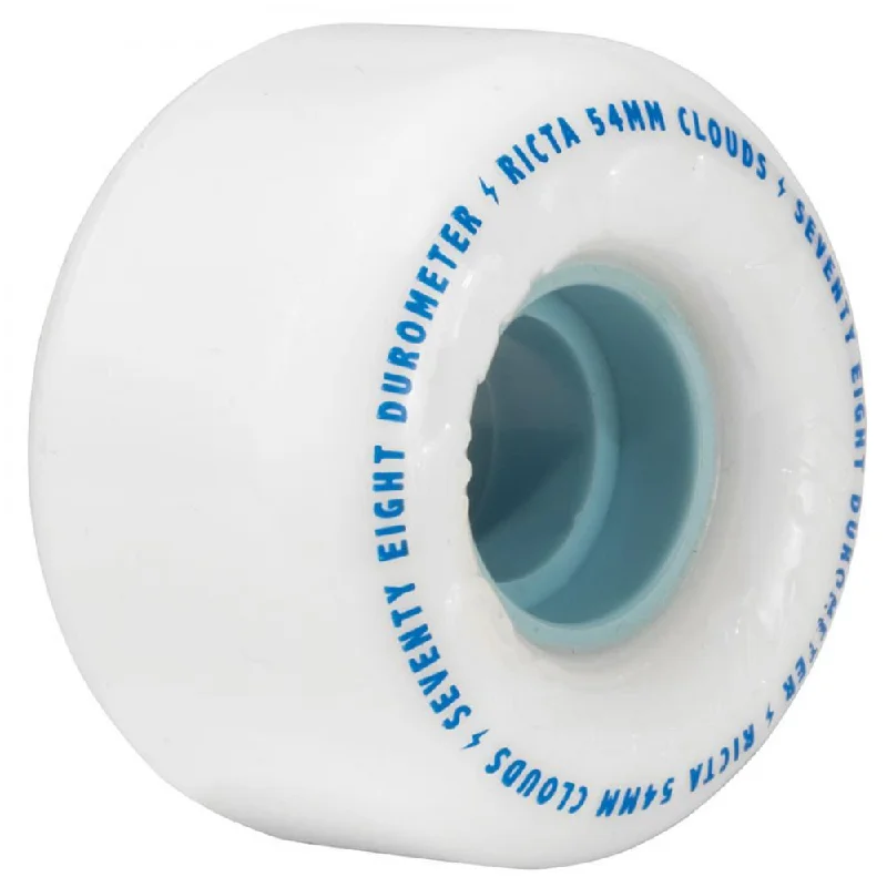 Custom Skateboard Wheels-Ricta Skateboard Wheels Clouds 78a - White / Blue