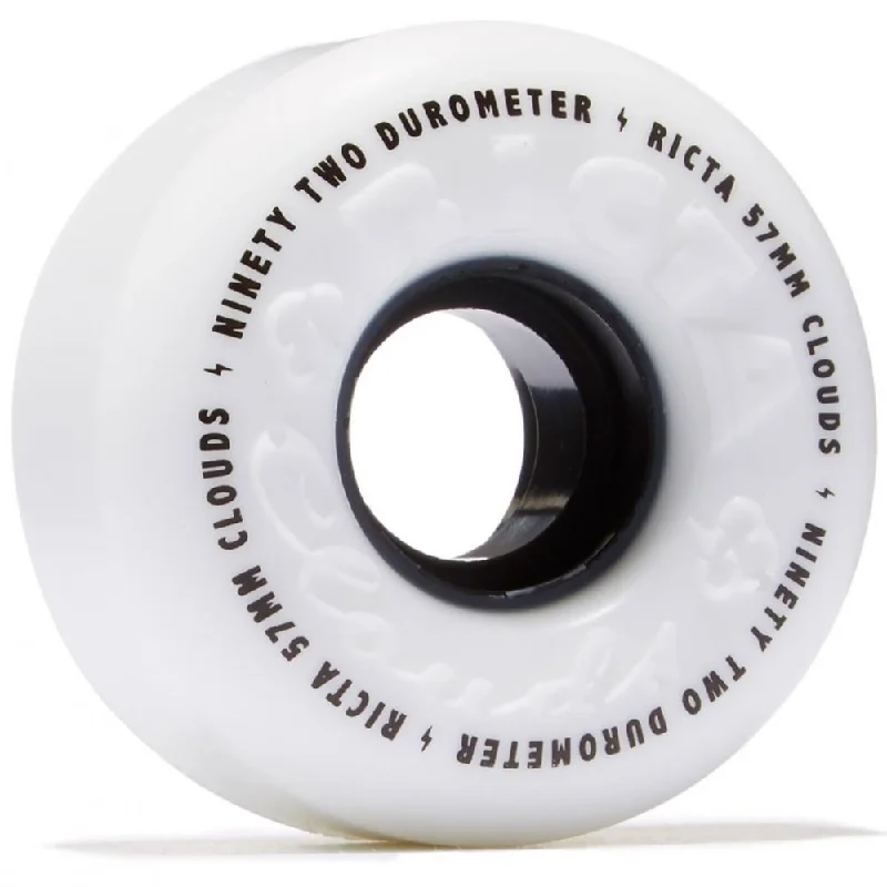 Skateboard Wheels with Quiet Rolling Technology-Ricta Skateboard Wheels Clouds 92a - White / Black