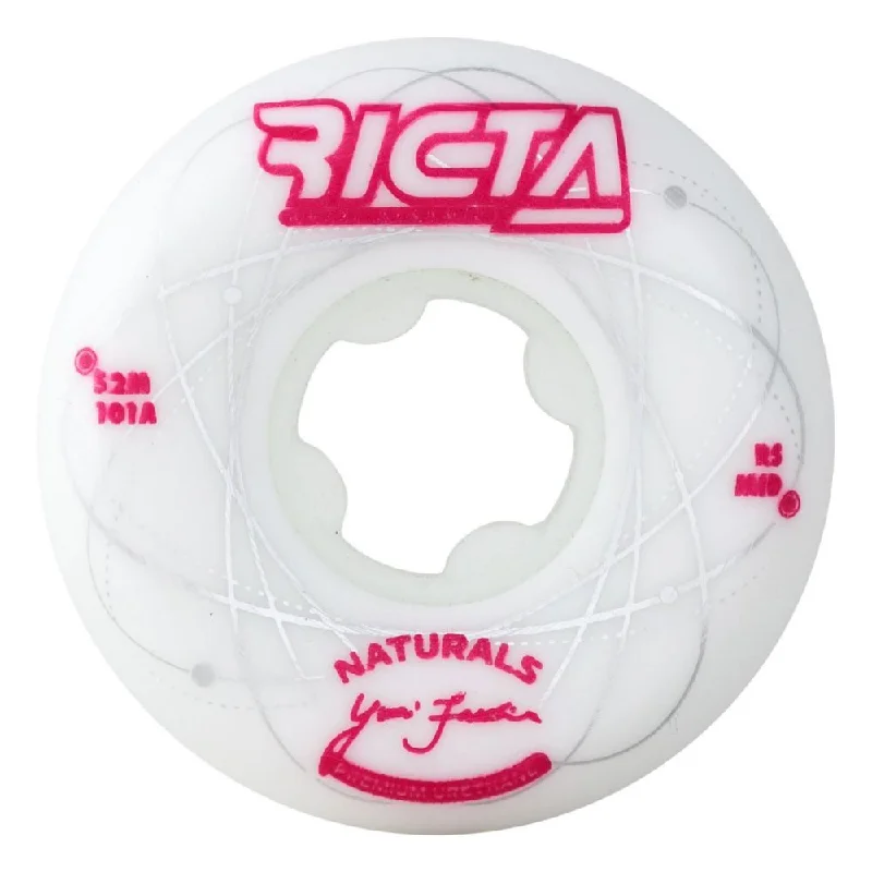 Skateboard Wheels with Clear Finish-Ricta Skateboard Wheels Orbital Naturals Mid 101a - White