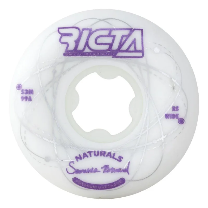 Skateboard Wheels for Performance on Smooth Roads-Ricta Skateboard Wheels Orbital Naturals Wide 99a - White