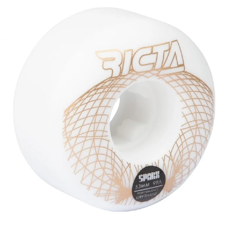 Skateboard Wheels for Smooth Ride-Ricta Skateboard Wheels Wireframe Sparx 99a - White