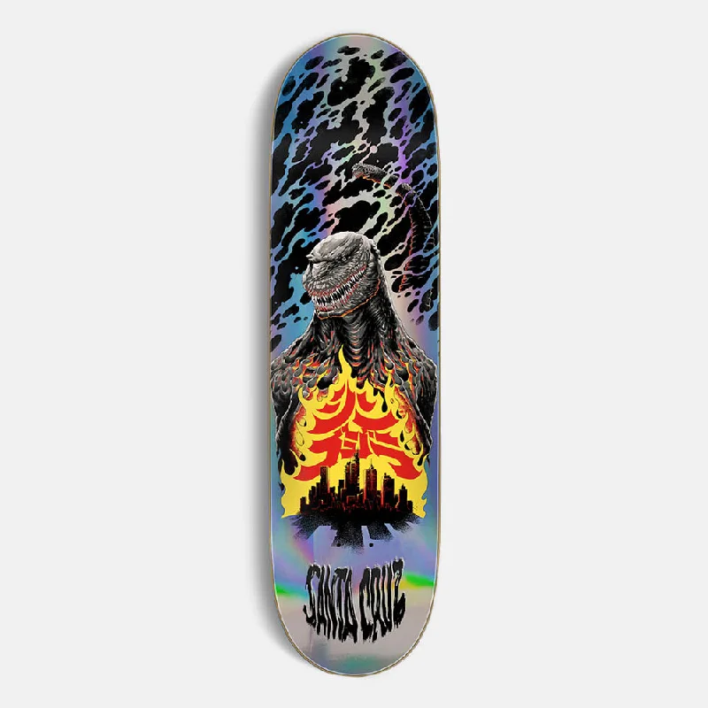 Skateboard Deck with Multiple Stains-Santa Cruz - 8.5" Godzilla Shin Knox Firepit Skateboard Deck