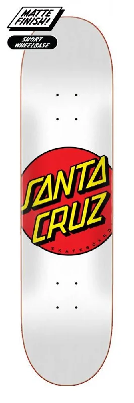 Skateboard Deck with Classic Shape-Santa Cruz Classic Dot White Skateboard Deck - 8.0"