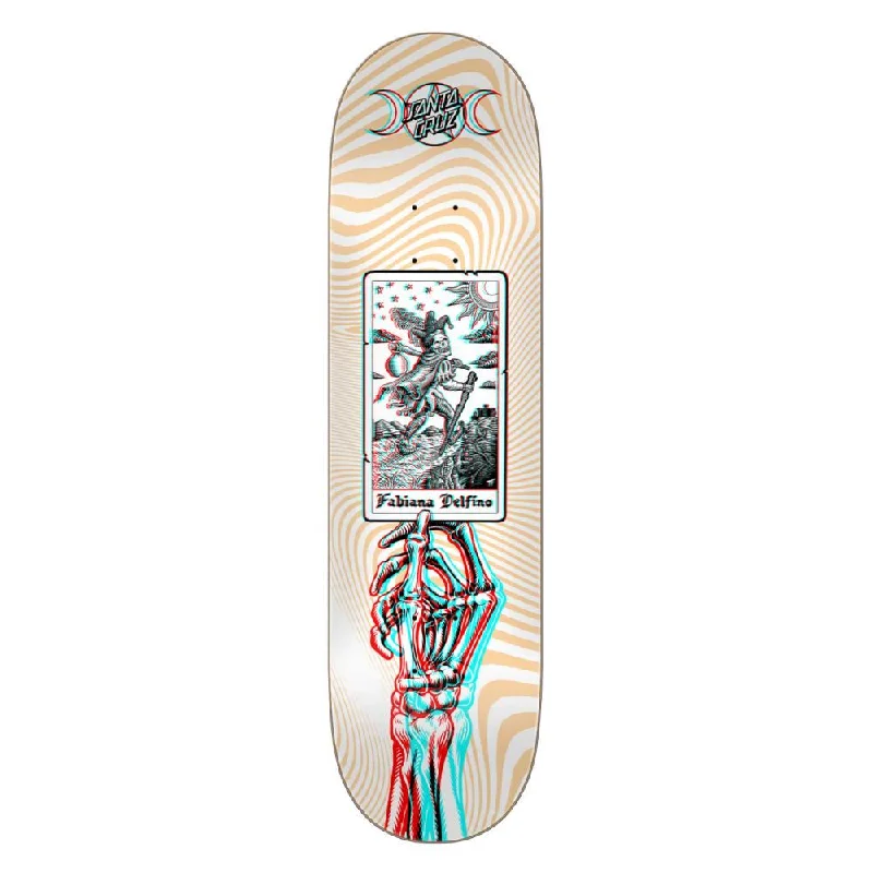 Skateboard Deck with Extreme Durability-Santa Cruz Pro Delfino Tarot Anaglyph Skateboard Deck - 8.25"