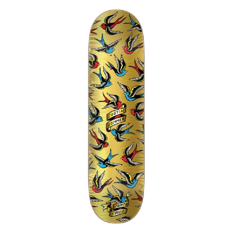 Skateboard Deck with Glossy Finish-Santa Cruz Pro Sommer Sparrows Skateboard Deck - 8.25"