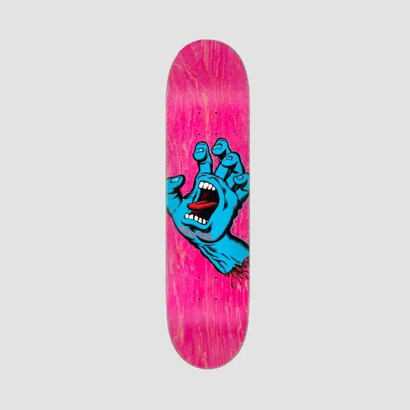 Skateboard Deck with Anti-shock Feature-Santa Cruz Screaming Hand Skateboard Deck Pink - 7.8"