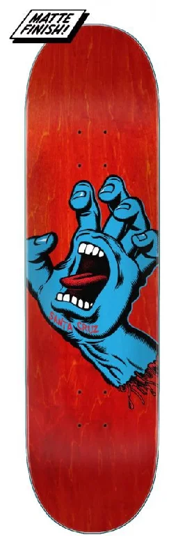 Skateboard Deck with High Concave-Santa Cruz Screaming Hand Red Skateboard Deck - 8.0"