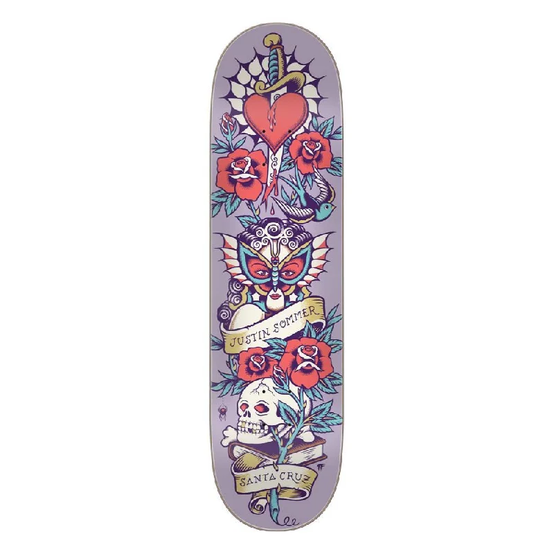 Skateboard Deck with Special Effect Finish-Santa Cruz XV Everslick Deck Sommer Tattooed Skateboard Deck - 8.25"