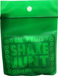 Skateboard Hardware with Anti-Rust Features-Shake Junt Bag-O-Bolts Green/Yellow 7/8" Phillips Hardware