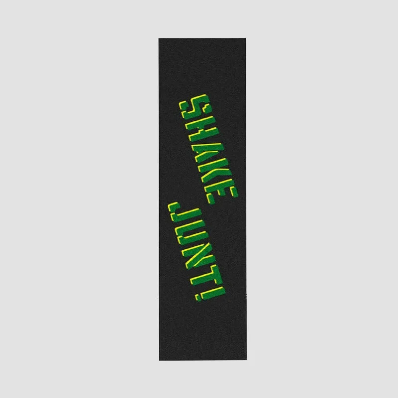 Skateboard Grip Tape with Extra Grip-Shake Junt OG Spray Griptape Sheet Black/Green/Yellow - 9"