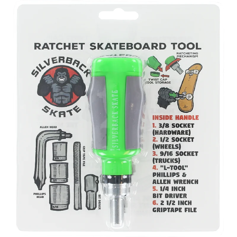 Skateboard Hardware for All-Weather Riding-Silverback Skate Ratchet Tool Green