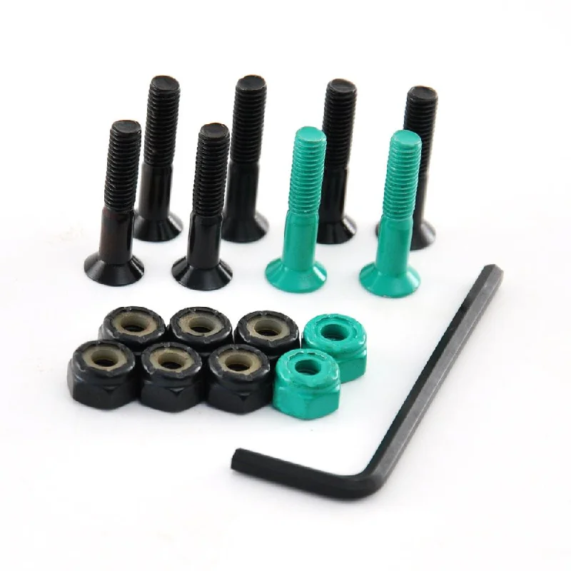 Skateboard Hardware with Premium Performance Features-Skatewarehouse Directional 1" Allen Head Truck Bolts/Hardware