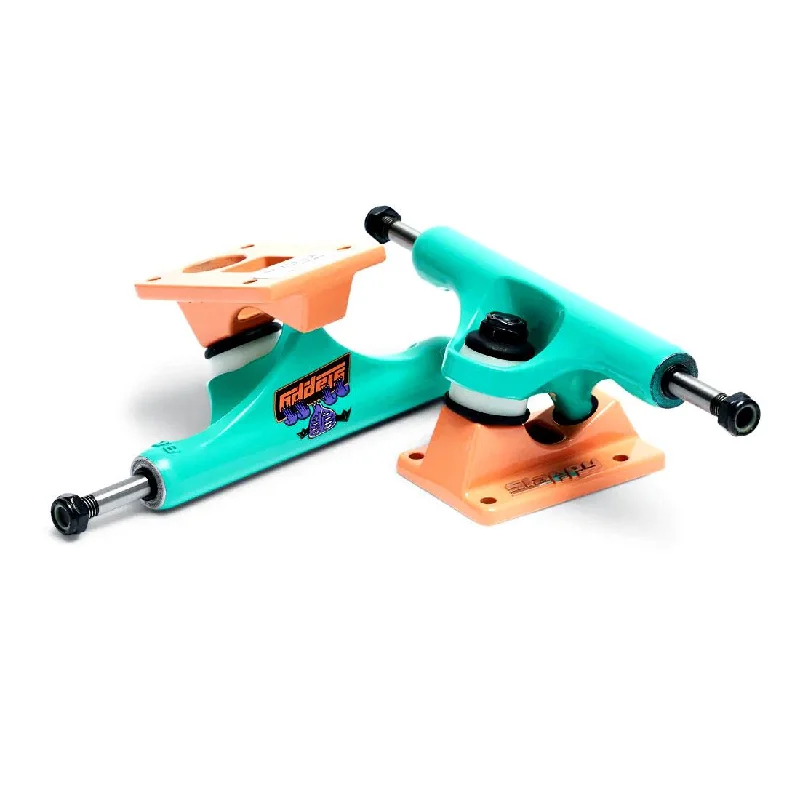 Skateboard Trucks with Strong and Resilient Design-Slappy ST1 Curb Creeper Us Skateboard Trucks Teal/Pink - 8 - 8.0"